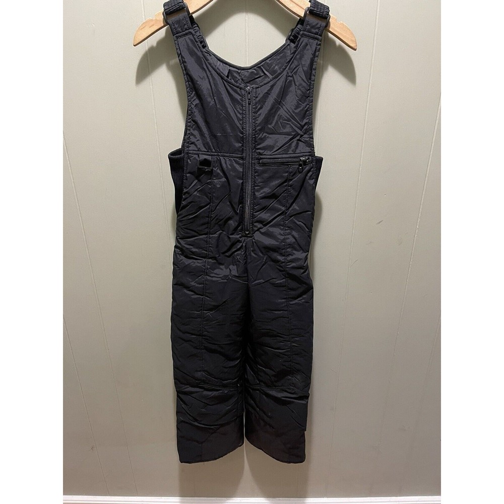 RAWIK Insulated Snow Bibs Youth Sz Medium Black Zipper Elastic Waist EUC